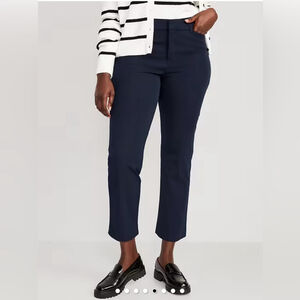 Old Navy High-Waisted Pixie Straight Pants navy colour size 24 normcore